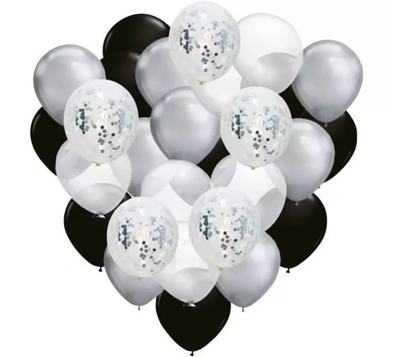 Pack de 25 globos + 5 rellenos de Confetti Látex de 25 cm Sin talla