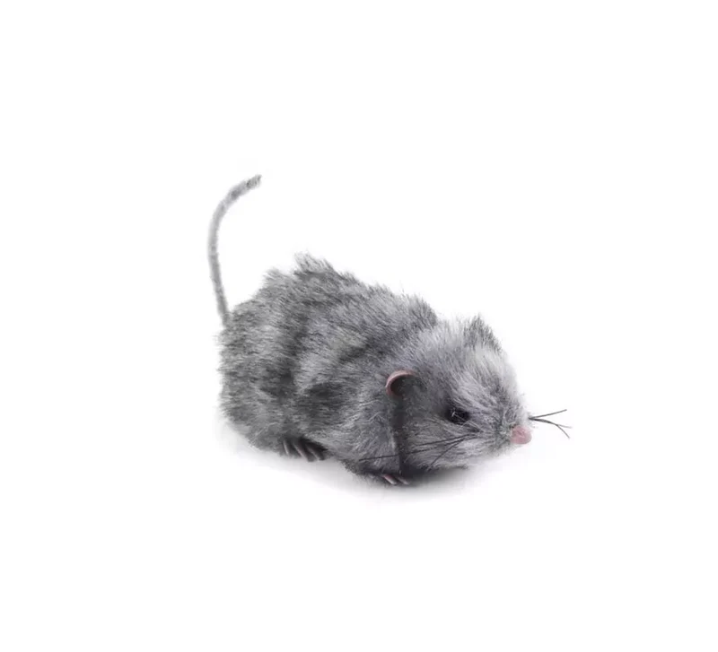 Ratón peludo gris de 18 cm T.Única
