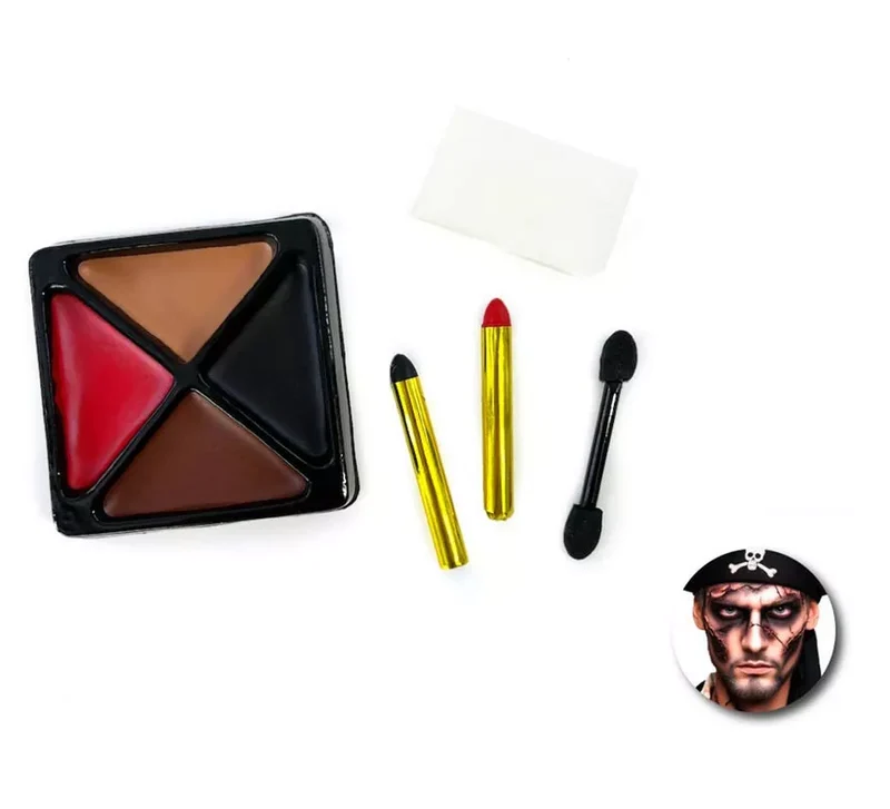 Kit de Maquillaje Pirata: Paleta, brochas, barras de color y esponja Sin talla
