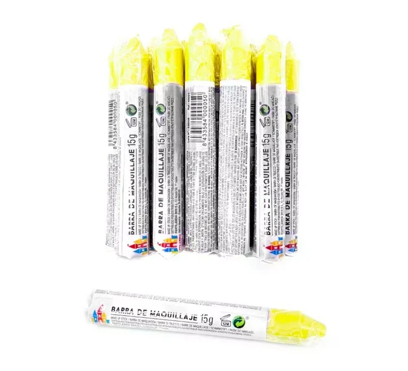 Pack de 12 Ceras amarillo fluorescente Sin talla