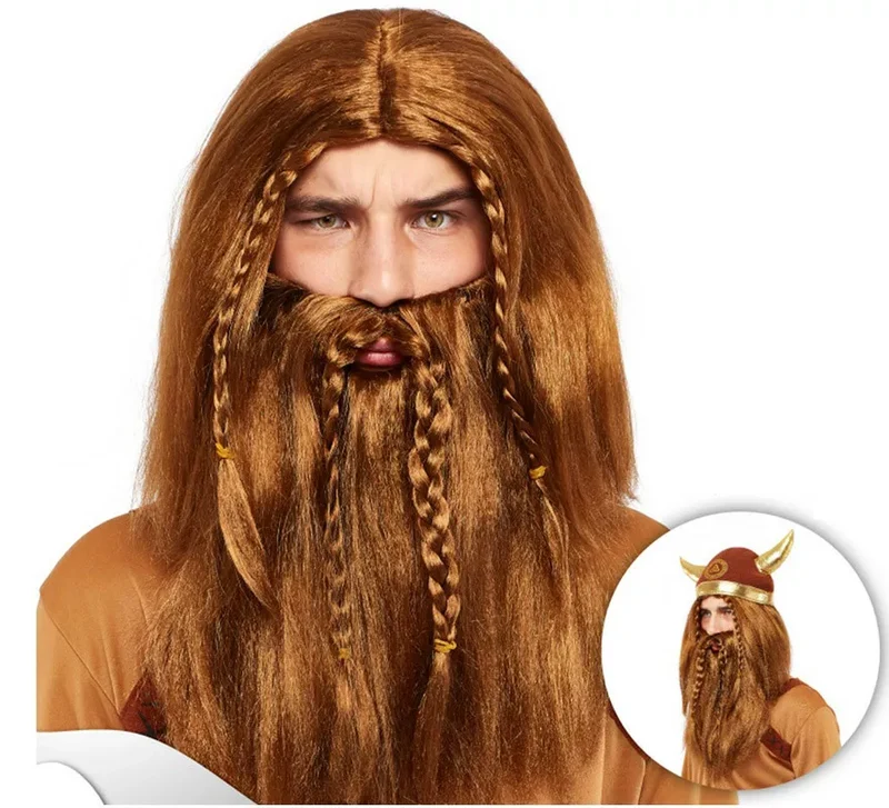 Peluca con Barba Vikinga T.Universal