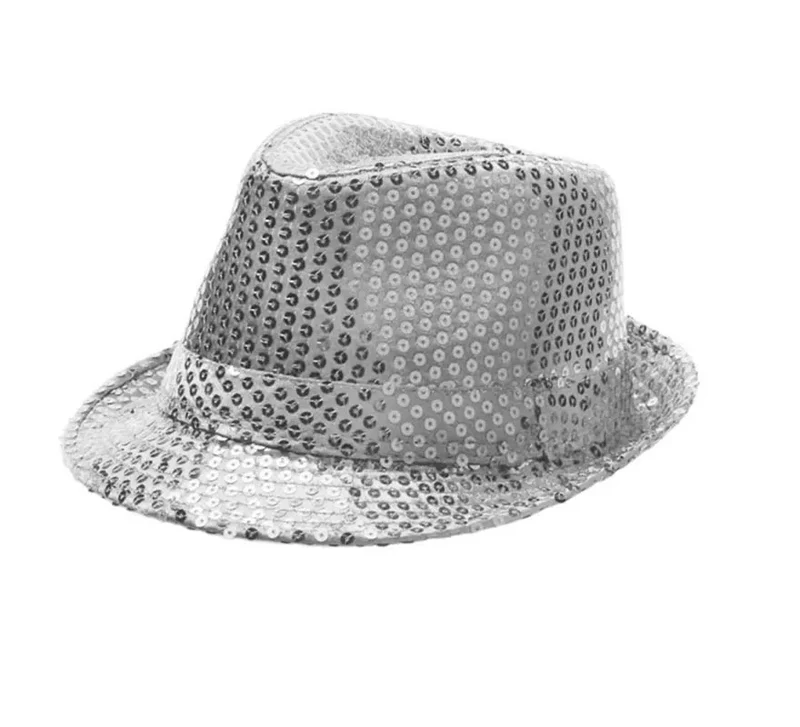 Sombrero Gánster de Lentejuelas Infantil en varios colores Plata