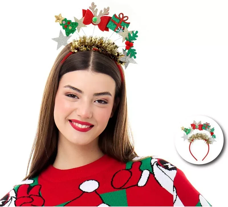 Diadema de Figuritas Navidad con virutas Universal Adulto