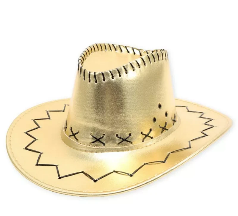 Sombrero de Vaquero en varios colores metalizados adulto Oro
