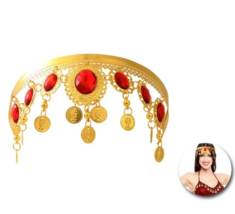 Diadema Árabe con piedras rojas Universal Adulto