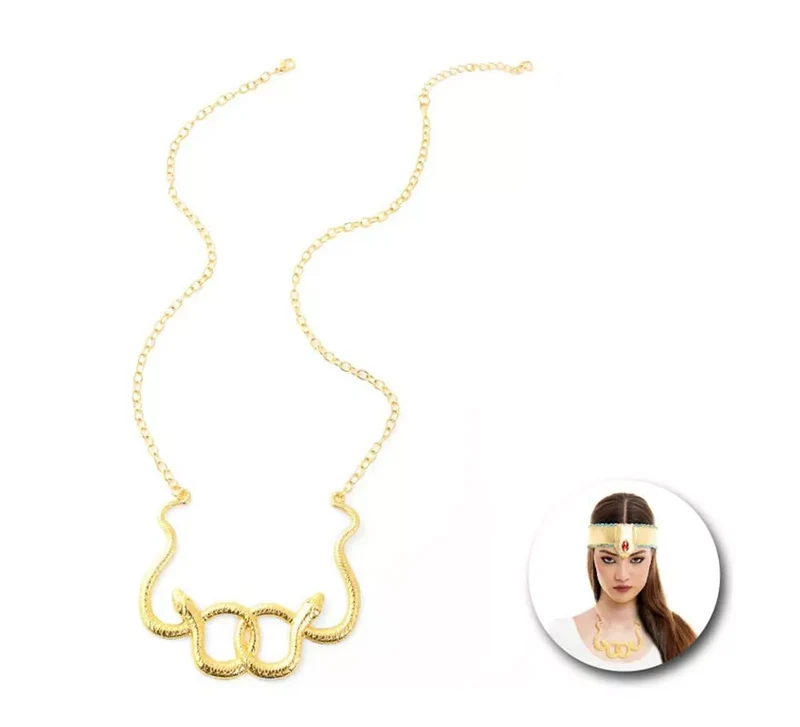 Collar Egipcio de Serpientes doradas Universal Adulto