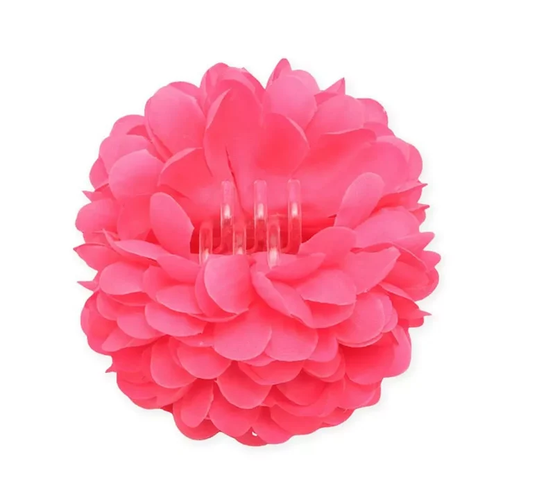Flor con pinza para el cabello en varios colores de 11 cm Fucsia