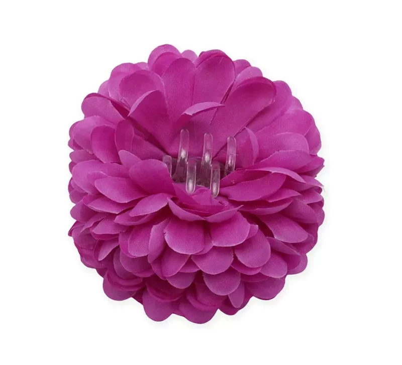 Flor con pinza para el cabello en varios colores de 11 cm Lila