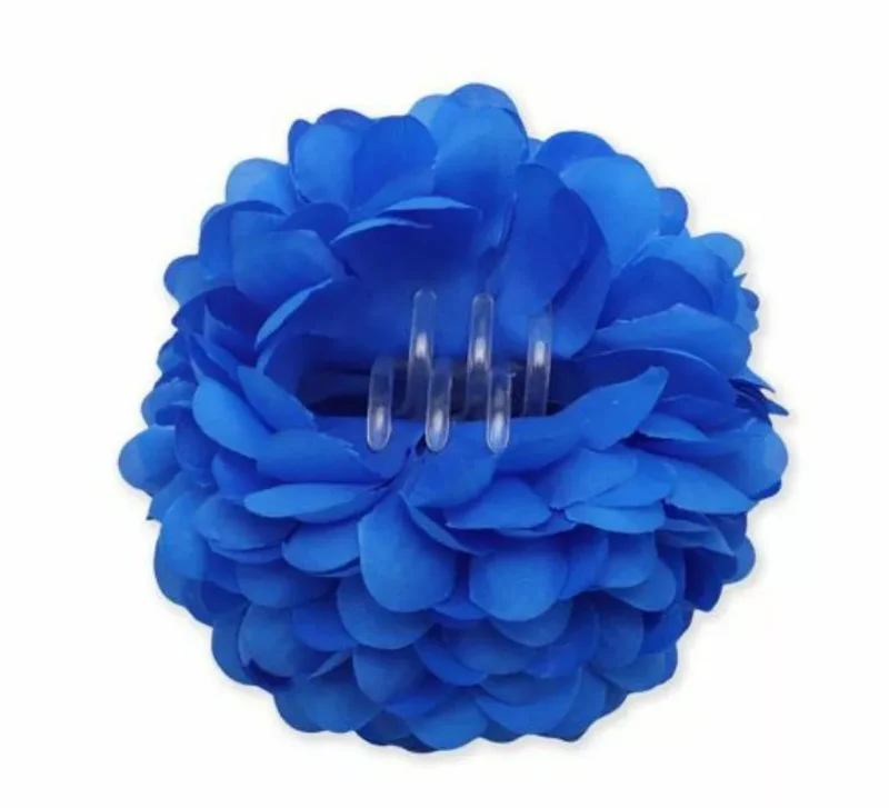 Flor con pinza para el cabello en varios colores de 11 cm Azul
