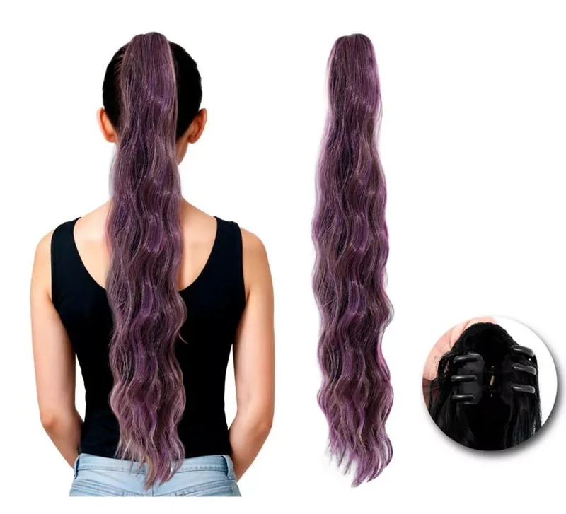 Coleta Postiza con pinza pequeña en varios colores Morado