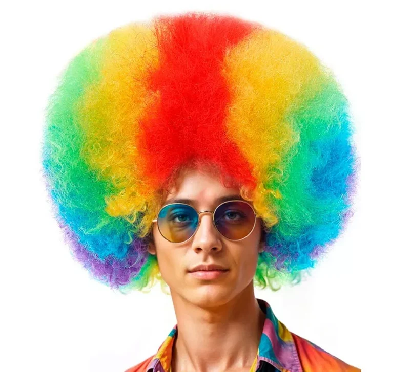 Peluca Afro Arcoíris de 180 gr Universal Adulto