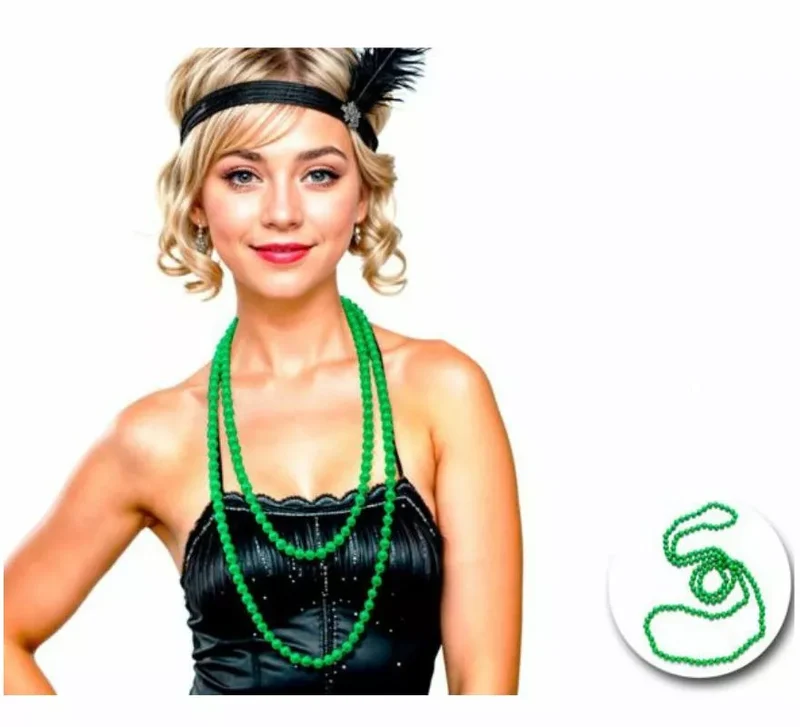 Collar de Perlas Largo en varios colores de 140 cm Verde