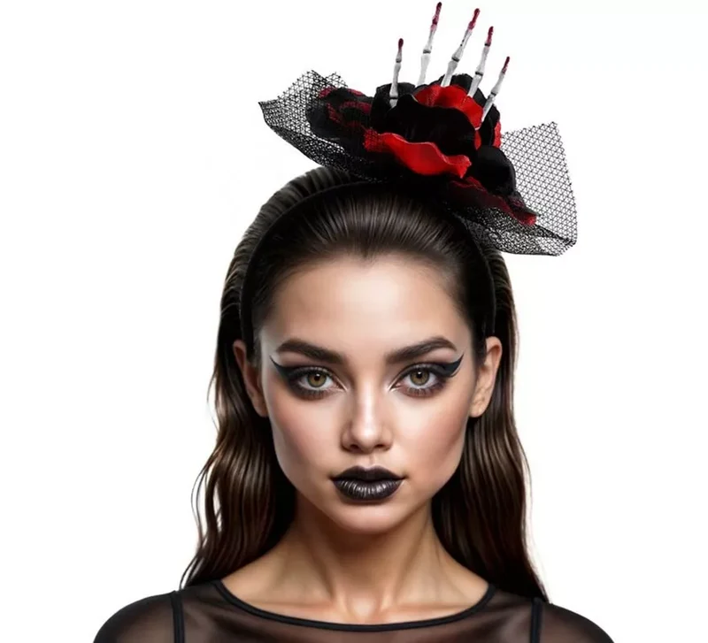 Diadema Rosa con Mano Esqueleto Universal Adulto