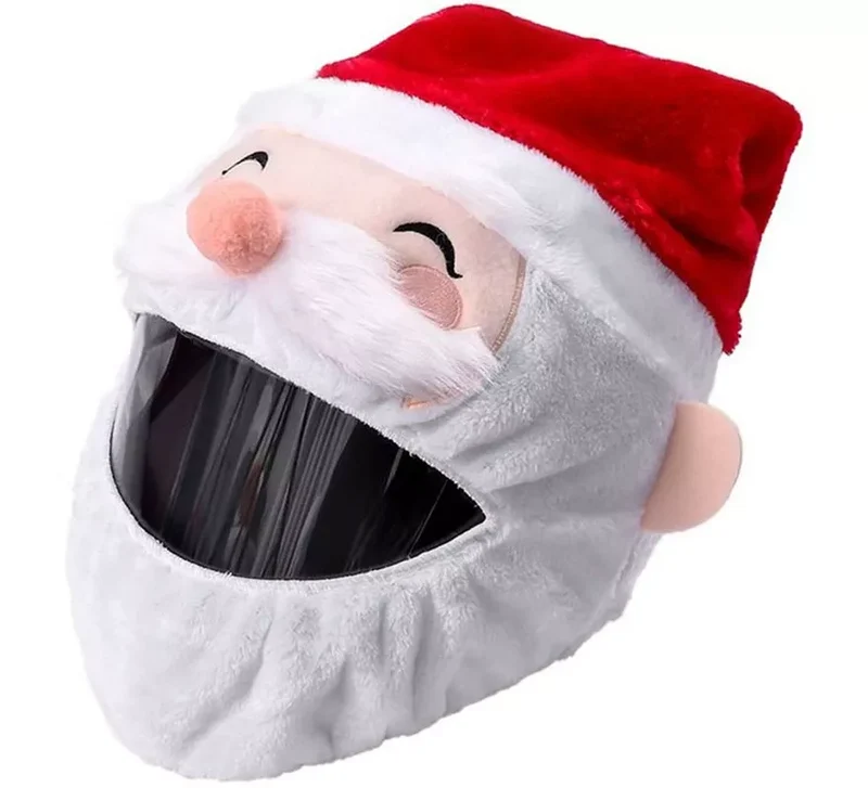 Gorro de Papá Noel Sonriente para Cascos de Moto integrales T.Universal