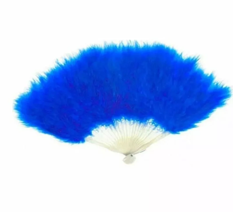 Abanico de Plumas Suaves de 29 cm en varios colores Azul Oscuro