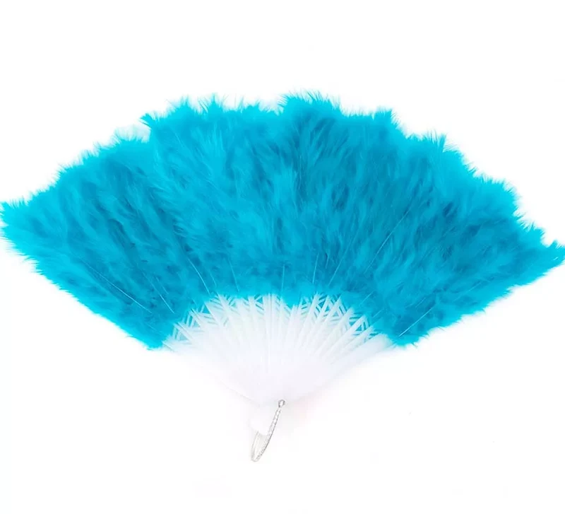 Abanico de Plumas Suaves de 29 cm en varios colores Turquesa