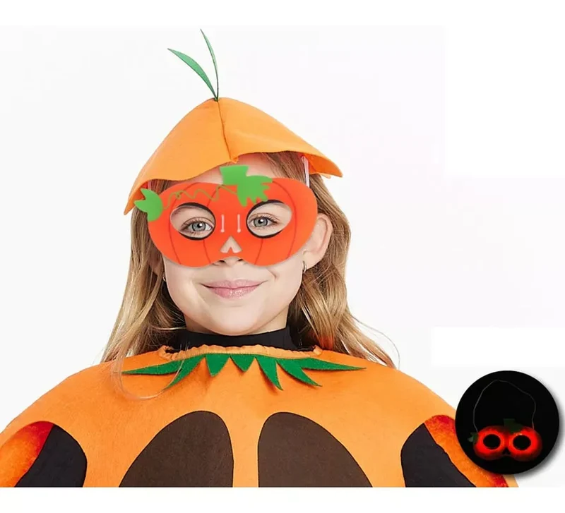 Antifaz de Calabaza Luminiscente de 19x11x1,3 cm Universal Niños