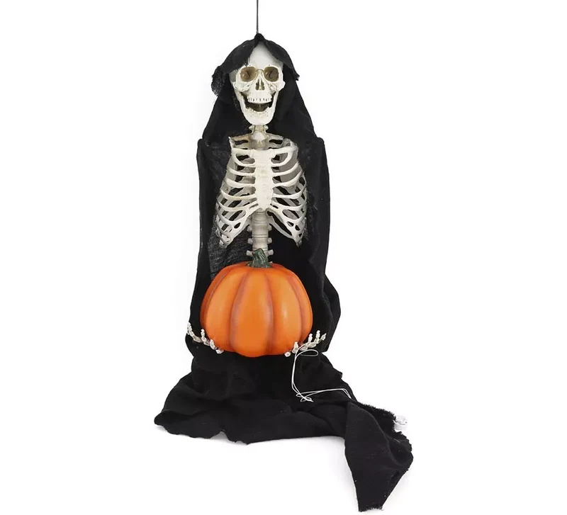 Esqueleto con Calabaza Luz y Sonido de 110 cm Sin talla