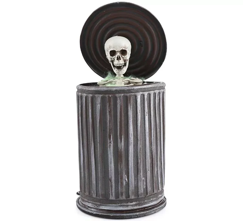 Esqueleto en Cubo de Basura con Sonido de 30 cm Sin talla