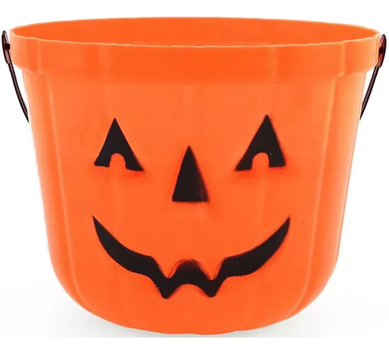 Cubo Calabaza naranja de 19x15 cm Sin talla