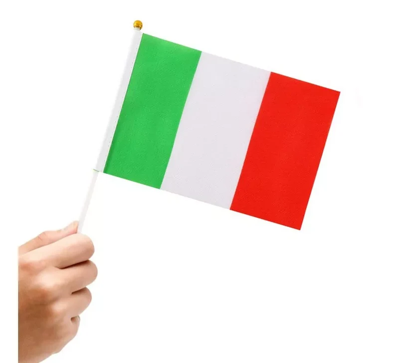 Banderín de Italia con Mango de 20x30 cm Sin talla