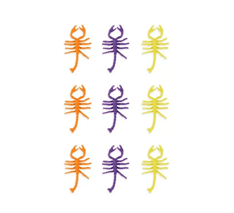 Pack de 9 Escorpiones tricolor decorativos Sin talla