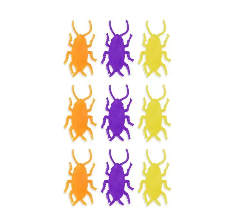 Pack de 9 Cucarachas grandes tricolor decorativas Sin talla