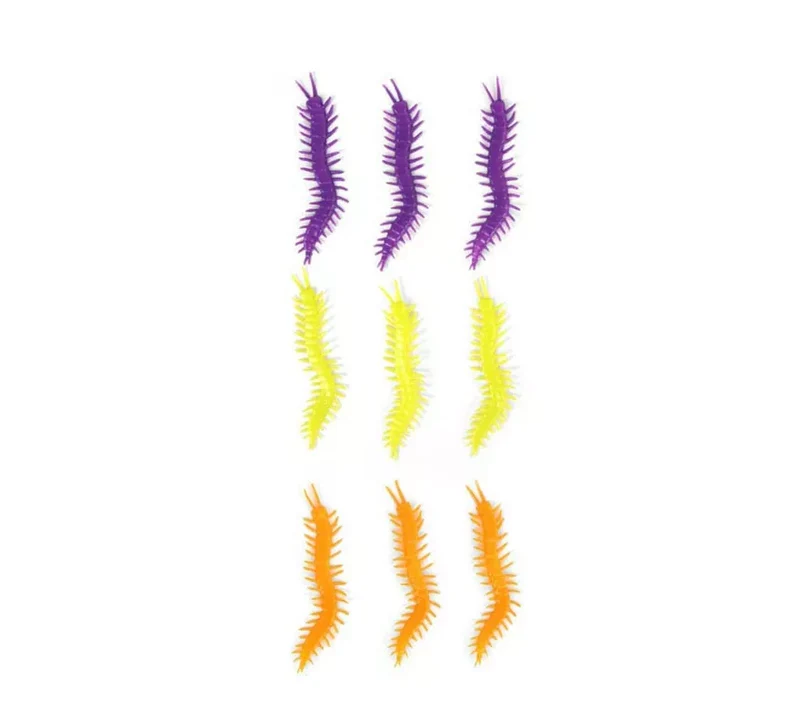 Pack de 9 Ciempiés multicolores decorativos Sin talla