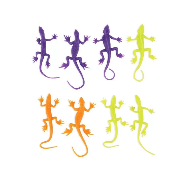 Pack de 8 Lagartos tricolor decorativos Sin talla