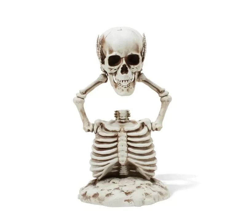 Esqueleto Cabeza sostenida decorativo de 37 cm T.Única
