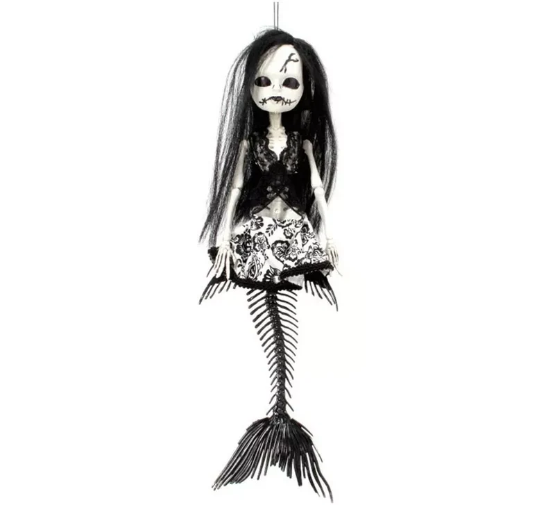 Colgante de Esqueleto Sirena negra de 40 cm T.Única
