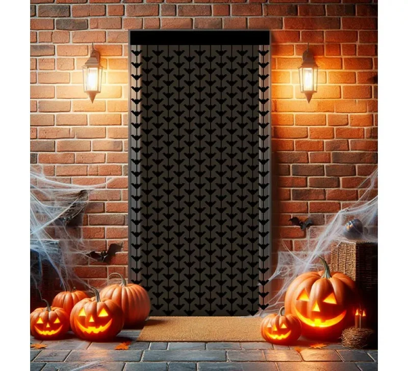 Cortina Halloween de Murciélagos negros de 1x2 m T.Única