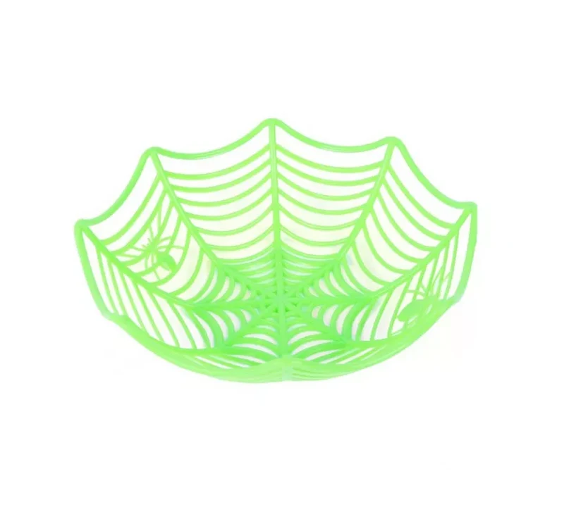 Cesta Telaraña con Arañas de 21x6 cm en varios colores Verde