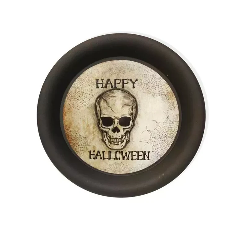 Plato Calavera Happy Halloween de 25x2 cm T.Única