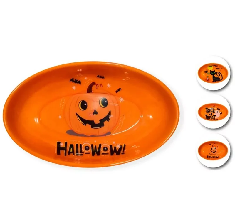 Platos Halloween en modelos surtidos de 23x14x4,5 cm T.Única