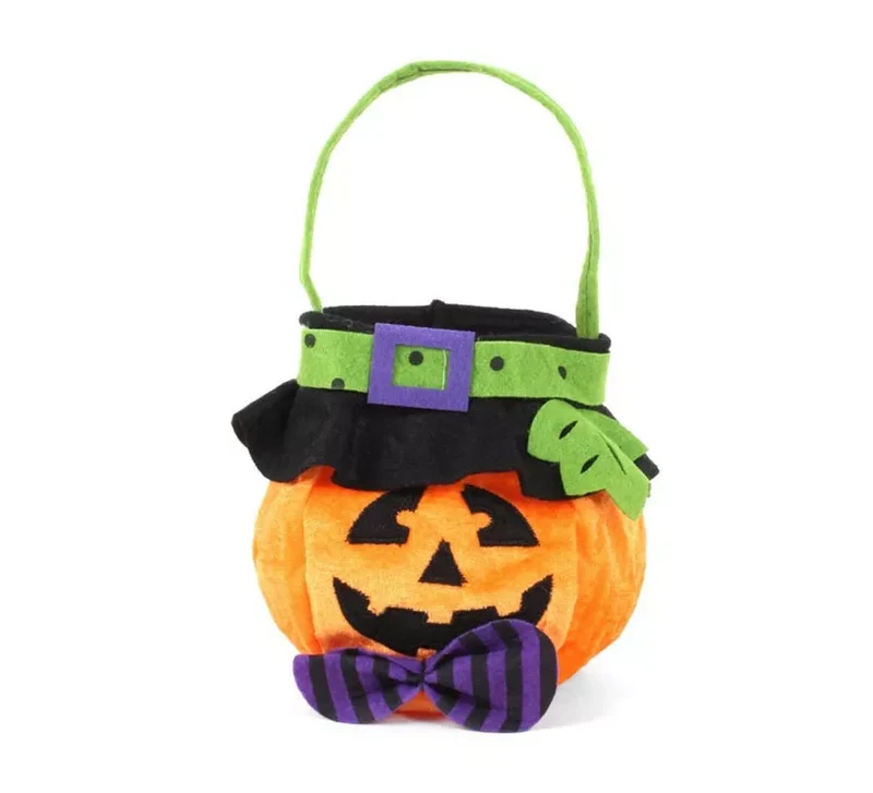 Bolsa para dulces Calabaza de terciopelo de 18x16 cm T.Única