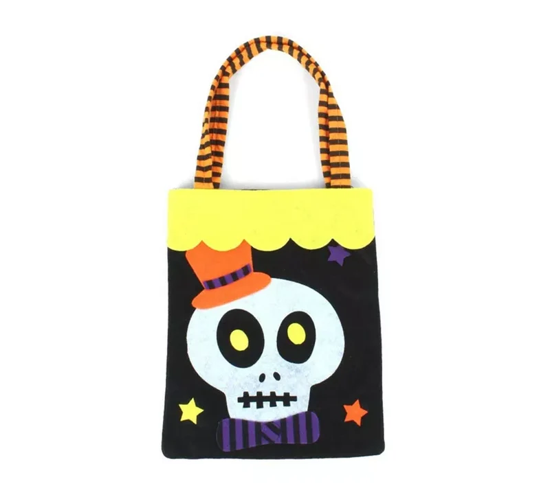 Bolsa para dulces Calavera de fieltro de 28x20 cm T.Única