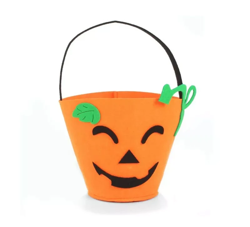 Cesta para dulces Happy Calabaza de fieltro de 14,5x10 cm T.Única