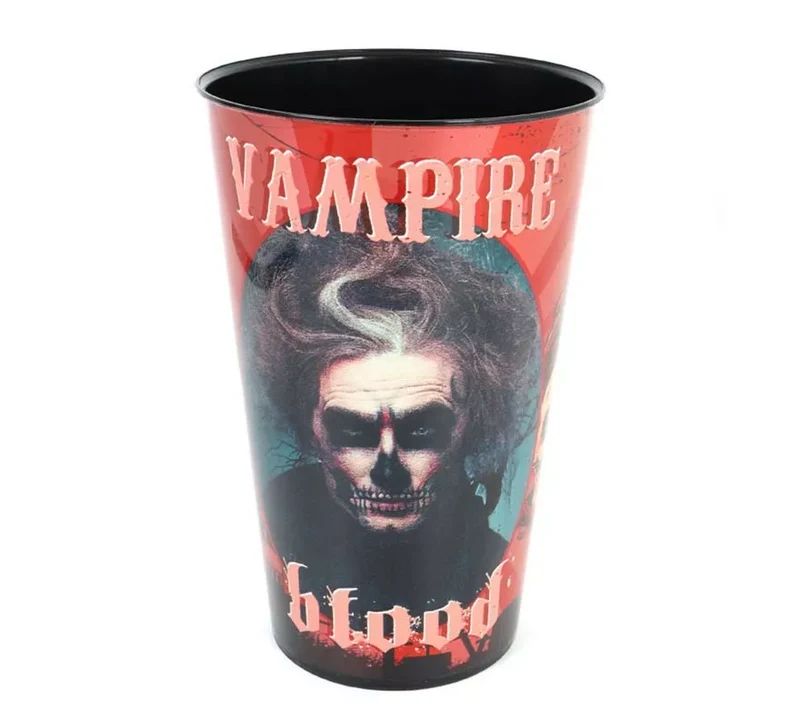Vaso Vampiro blood de plástico de 10,5x7,5x18 cm T.Única
