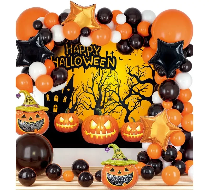Set de Halloween: Globos y Poster 81 Piezas Sin talla