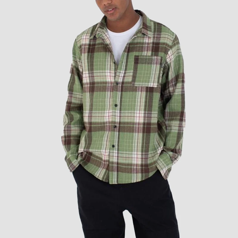 Hurley Axe Flannel Longsleeve Shirt Jungle XX-Large / Jungle