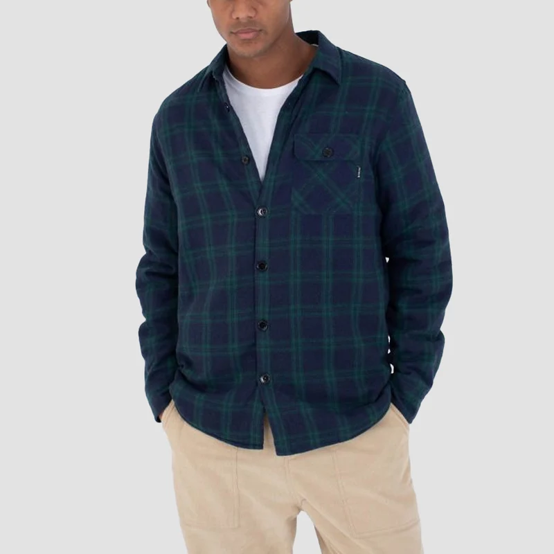 Hurley Axe Sherpa Flannel Longsleeve Shirt Jungle XX-Large / Jungle