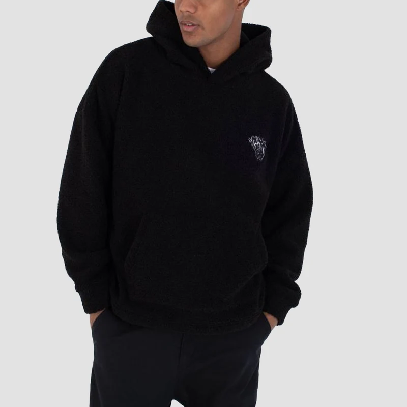 Hurley Union Sherpa Pullover Hoodie Black Medium / Black
