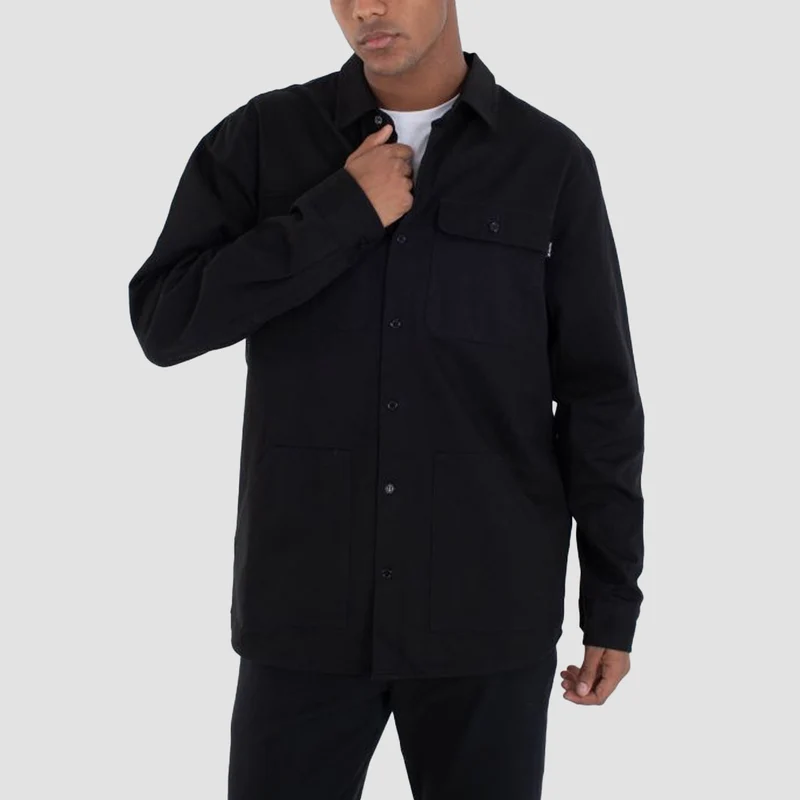 Hurley Worker Flannel Lined Longsleeve Shirt Black Medium