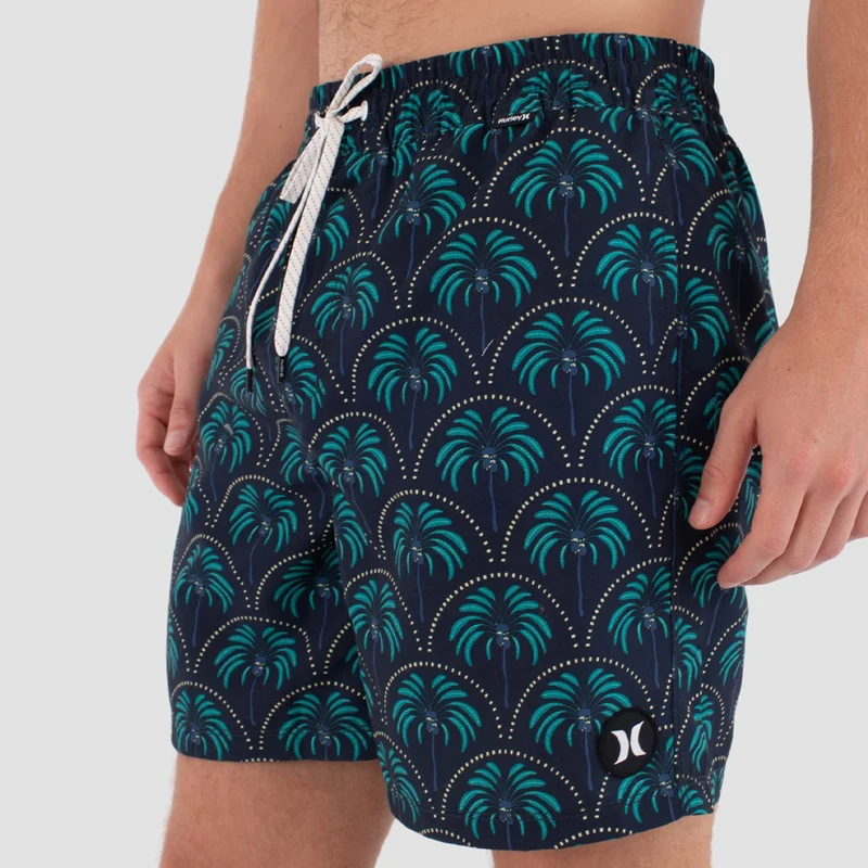 Hurley Volley Icon Palm 17" Boardshorts Obsidian Large