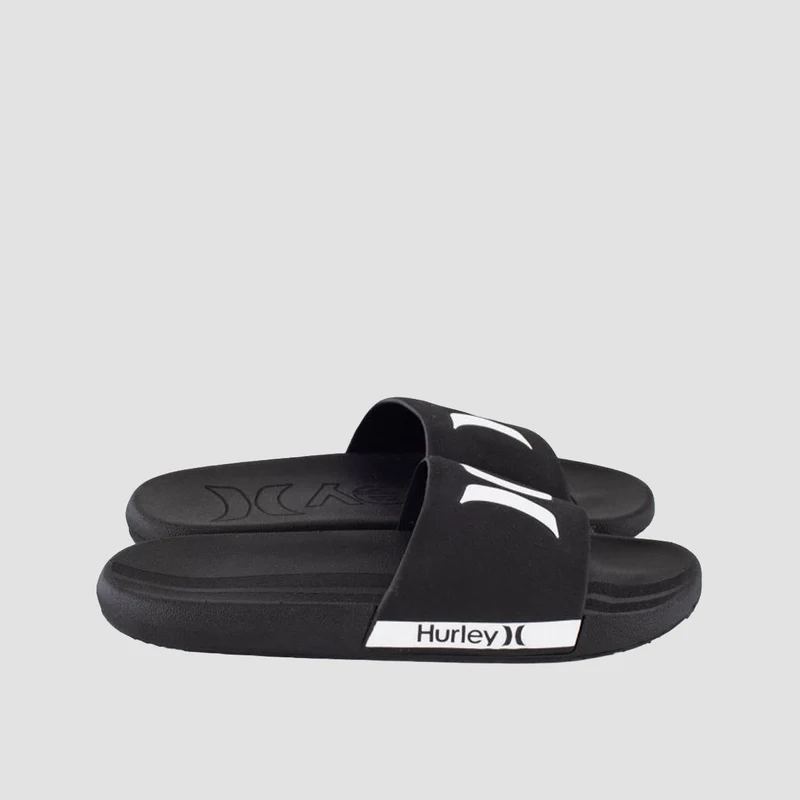 Hurley Magu Slide Sandals Black/White 11uk / Black/White