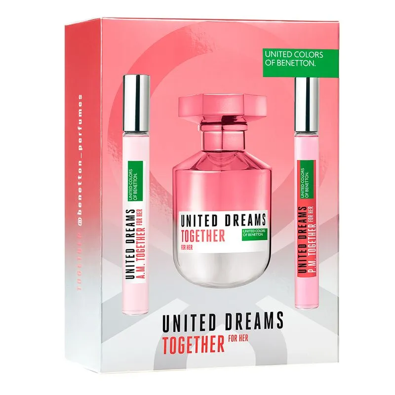 Benetton United Dreams Together Kit -Perfume Feminino EDT + 2 Boosters Kit