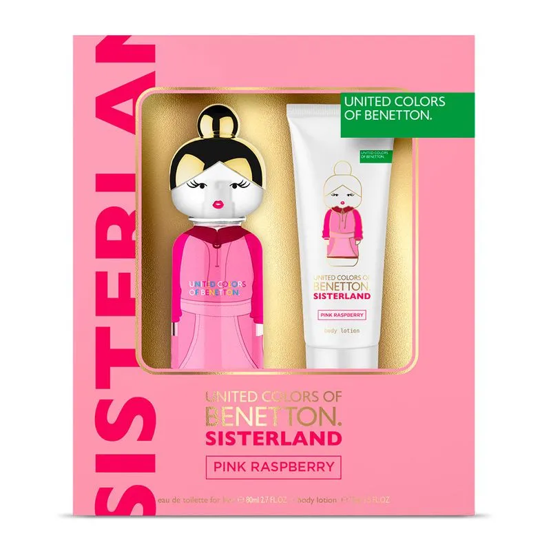 Kit Pink Raspberry Sisterland Benetton – Perfume Feminino EDT 80 ml + Body Lotion 75ml Kit