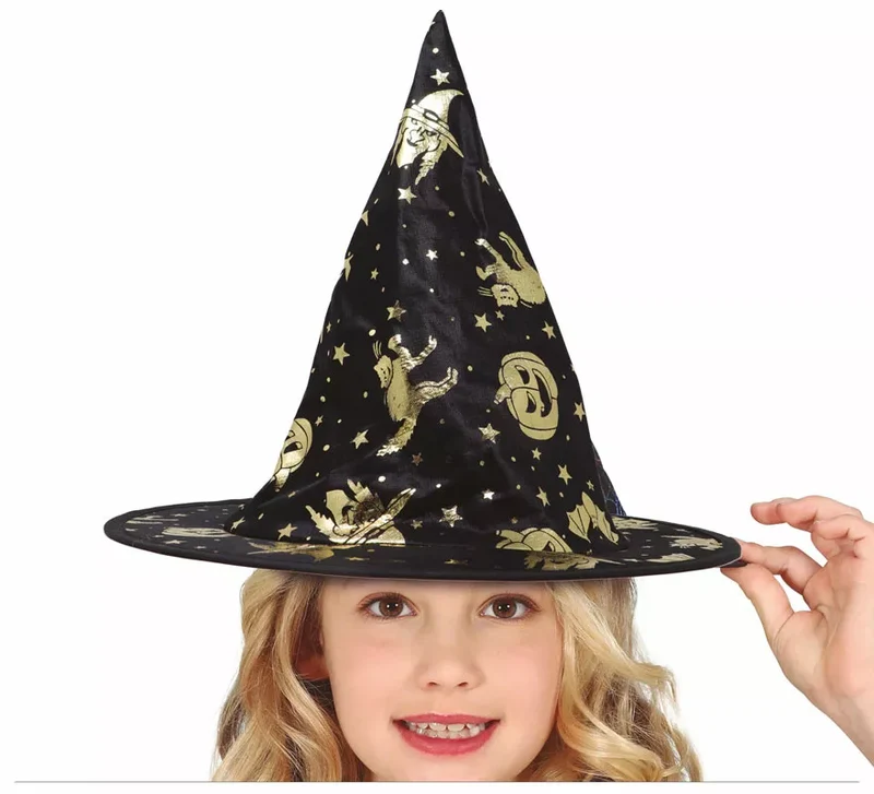 Sombrero de Bruja Negro Halloween Infantil Universal Niños