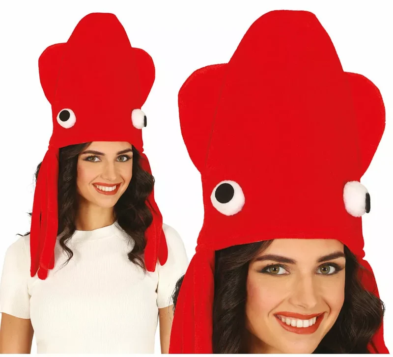 Gorro de Pulpo rojo adulto Universal Adulto